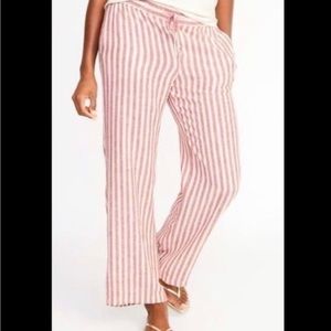 Red and White linen pants (Old Navy)